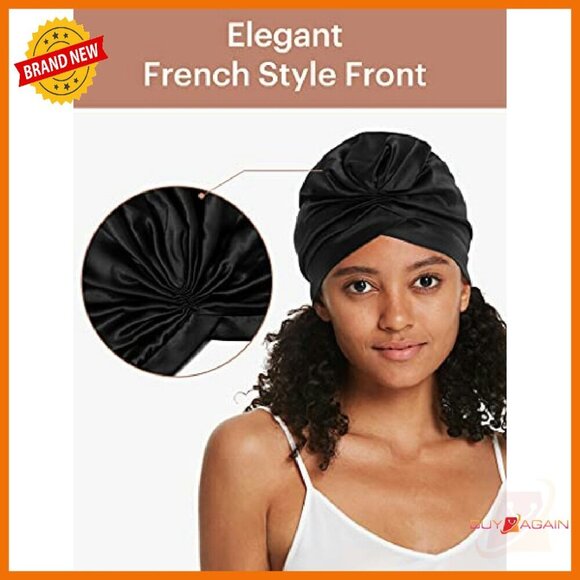 100% Mulberry Silk Sleep Cap for Curly Long Hair Protection main image 7